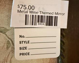 Metal Wine Themed Mirror