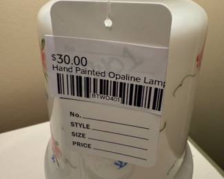 Hand Painted Opaline Lamp