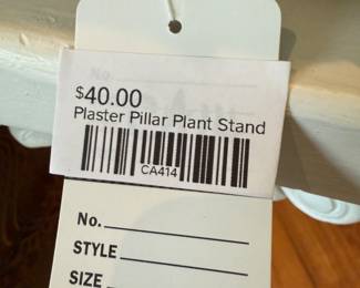 Plaster Pillar Plant Stand