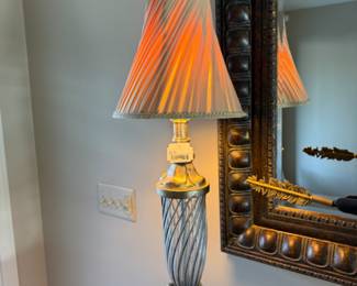 Metal and Glass Twist Lamp
