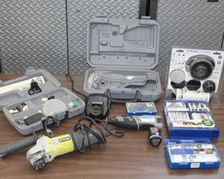 tools, including Ryobi and Dremel