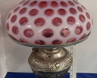 Cranberry Coin Dot 20" Lamp