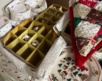 Set of holiday dishes 