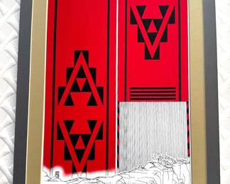Signed print “The Weaver”  by Wayaaisiwa Gary Keene, Acoma Pueblo + Navy veteran