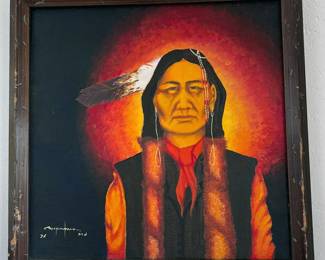 Painting by Mirac Creepingbear (Kiowa) from 1976