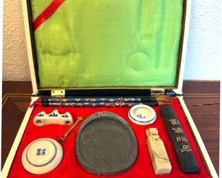 Vintage Chinese calligraphy set