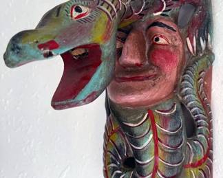 Mexican folklore mask with serpent