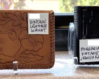 Vintage leather wallet, vintage Jewish kaddish