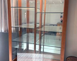 Custom-built china cabinet with lights