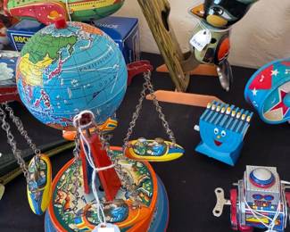 Collection of vintage metal toys