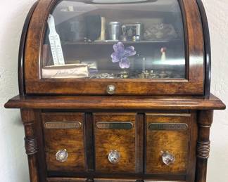 Pulaski apothecary chest + side table with marble top