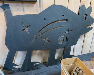 Metal wall art of dog 