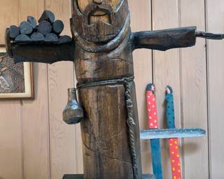 Ben Ortega St. Francis wood sculptures (2), each 24” - 36” high