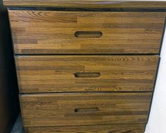 3-drawer wood dresser
