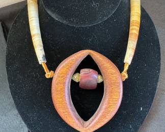 Vintage wood necklace