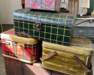 vintage tin picnic baskets