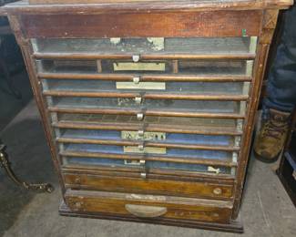 Spool Cabinet with glass front drawers