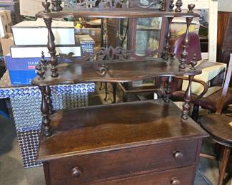 Antique Shelf with Lower drawers