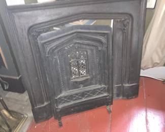Antique Cast Iron Fireplace Surround/Cover