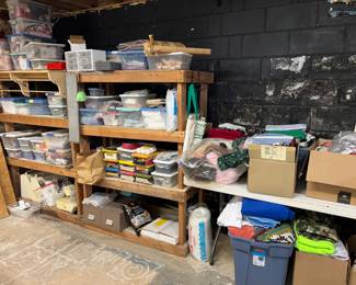 Crafts! Sewing and croquet stuff. Ribbons.