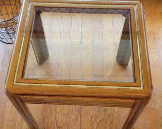 Wood Glass Side Table