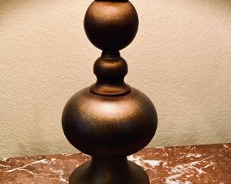 Gold/Brass Table Lamp w/Painted Decorative Shade.
