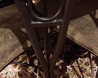 Napa Ridge Oval Table Iron Legs and 4 Iron Side Chairs. w/Leaf 72" x 48".