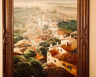 Large Framed Tuscan Landscape.