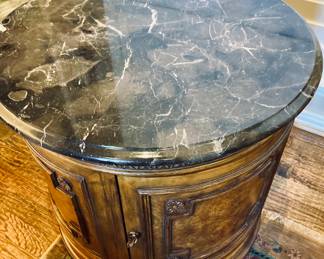 Granite Top Round Drum Table.