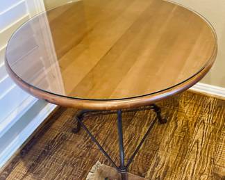Vintage Round Table w/Iron Base.