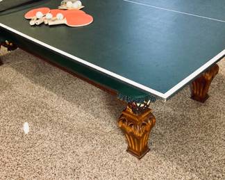 Beach Manufacturing 8ft. Pool Table/Ping Pong Table. Including Paddles/Balls/Cue Sticks and Vinyl Cover.