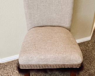 Custom Upholstered Walnut Side Chair.