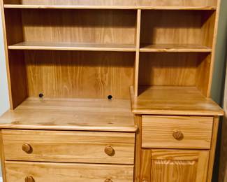 Modern Pine Dresser and Book Case.