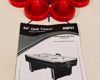 84" (7ft) ESPN One Timer Turbo Air Hockey Table with Pucks and Pushers. WORKING..
