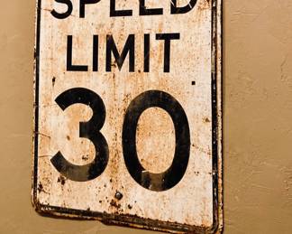 Large Decorative Speed Limit Sign.