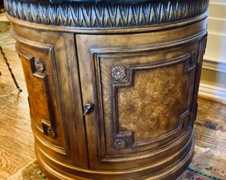 Granite Top Round Drum Table.