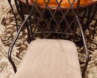 Napa Ridge Oval Table Iron Legs and 4 Iron Side Chairs. w/Leaf 72" x 48".
