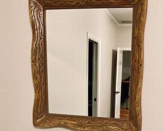 Large Wood Frame Wall Mirror.