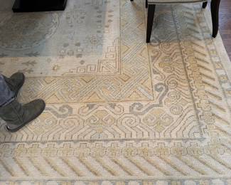 Hand woven flat weave rug, 11’8” x 13’3”