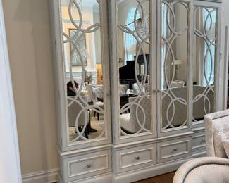 Habersham large painted mirrored wall unit 