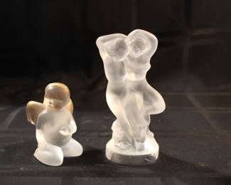 Lalique Elton John angel of hope & Pan & Diana "Le Faune" figure