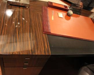 Century desk with inset leather top