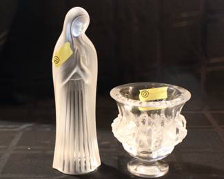 Lalique Virgin Mary & Dampierre vase