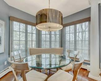 Newly added to the sale - glass top kitchen table & chairs / bench.