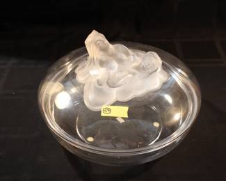 Lalique double lady lidded dish