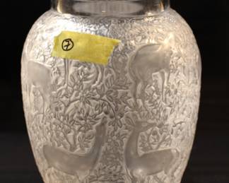 Lalique Biches deer vase