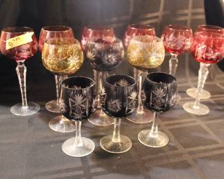 Bohemian colored stem ware