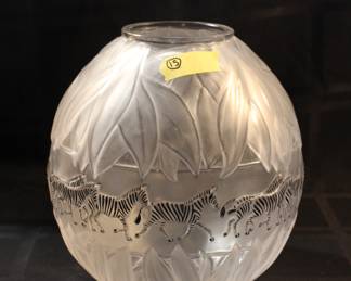 Lalique Tanzania zebra vase