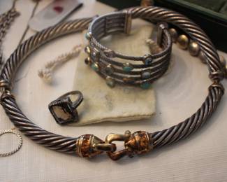 David Yurman sterling & 18k necklace 