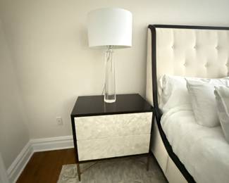 Bernhardt "Adagio" collection capiz shell pair night stands and matching dresser / buffet